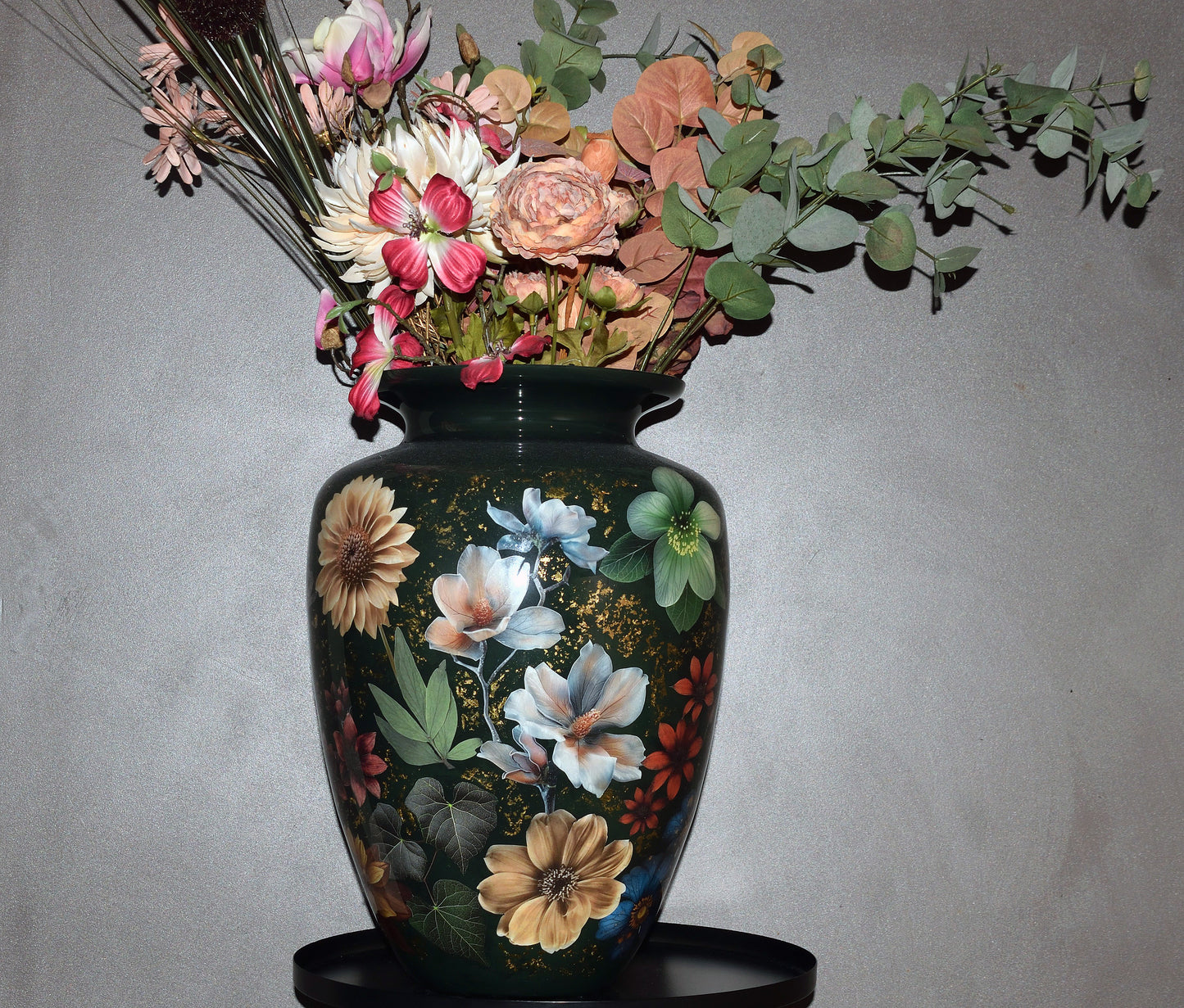 Vaas Donkere bloemen  groot