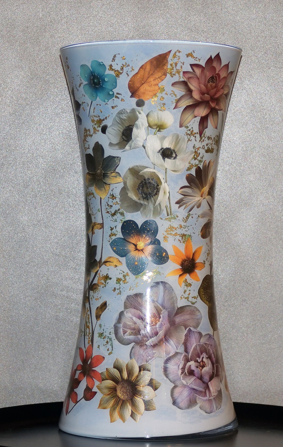 Vaas  Bloemen in bllauw