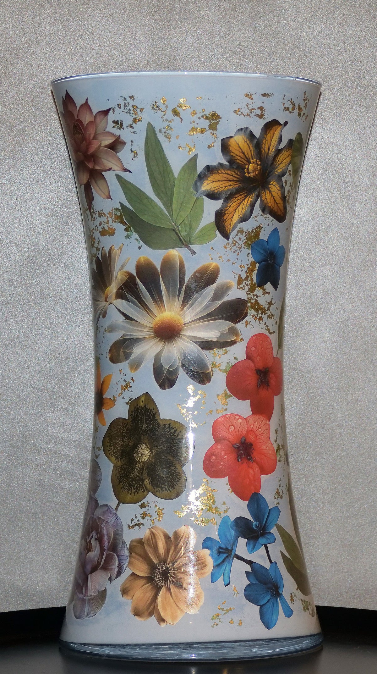 Vaas  Bloemen in bllauw